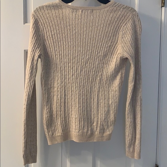 V Neck Cable Knit Sweater - Picture 4 of 4
